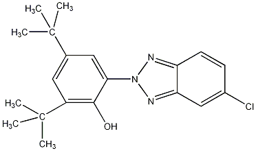 2-(3,5-二叔丁基-2-羟基苯基)-5-氯代苯并三氮唑结构式