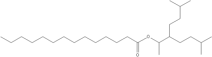3-异戊基-6-甲基-2-庚基肉豆蔻酸结构式