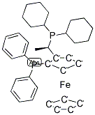 (R)-1-1[(S)-2-(二苯基膦)二茂铁]乙基二环已基膦结构式