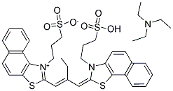 1-(3-磺丙基)-2-[2-[[1-(3-磺丙基)萘[1,2-d]噻唑-2(1H)亚基]甲基]-1-丁烯基]萘(1,2-d)噻唑鎓内盐与N,N-二乙基乙胺的1:1化合物结构式