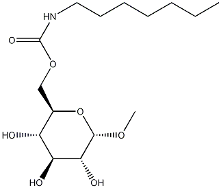 6-O-(N-庚甲酰)-甲基-α-D-葡萄糖苷结构式