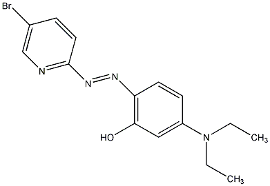 2-(5-溴-2-吡啶偶氮)-5-二乙氨基苯酚结构式