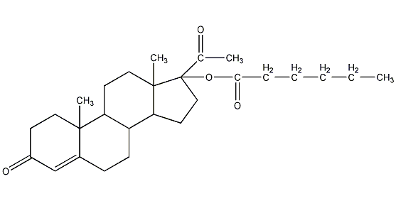 17α-己酸羟孕酮结构式