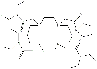 1,4,8,11-四(二乙基氨基羰基甲基)-1,4,8,11-四氮杂环十四烷结构式