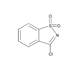 3-氯-1,2-苯并异噻唑-1,1-二氧化物结构式