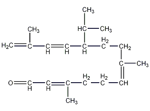 (2E,6E,10S,11E)-3,7,13-三甲基-10-(1-甲基乙基)-2,6,11,13-十四碳四烯醛结构式