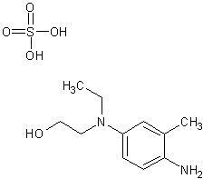 4-(N-乙基-N-羟乙基)-2-甲基苯二胺硫酸盐结构式