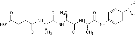 Suc-丙氨酰-丙氨酰-丙氨酰-对硝基苯胺结构式