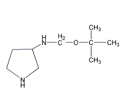 (S)-3-(叔丁氧羰基氨基)吡咯烷结构式