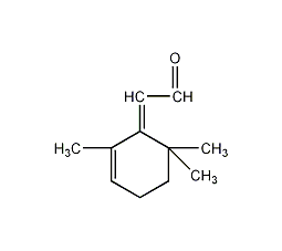 2,6,6-三甲基-1-(2-甲酰基-1-亚甲基)-2-环己烯结构式