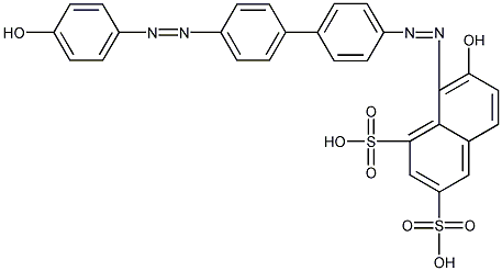 7-羟基-8-[[4'-[(4-羟基苯基)偶氮][1,1'-联苯]-4-基]偶氮]萘-1,3-二磺酸结构式