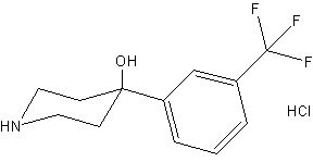 4-[3-(三氟甲基)苯基]-4-哌啶醇盐酸盐结构式
