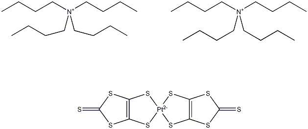 双(四正丁基胺)双(1,3-二噻环戊二烯-2-硫酮-4,5-二硫醇)铂(II)结构式
