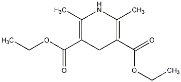 2,6-二甲基-1,4-二氢-3,5-吡啶二羧酸二乙酯结构式