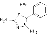 2,4-二氨基-5-苯基噻唑氢溴酸盐酸盐结构式