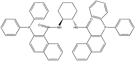 (1S,2S)-(-)-1,2-二氨基环己烷-N,N'-双(2-二苯基膦基聚-1-萘酰基)结构式