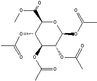 1,2,3,4-四-O-乙酰基-D-葡糖醛酸甲酯结构式