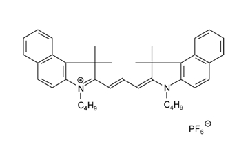 3-丁基-2-[3-(3-丁基-1,3-二氢-1,1-二甲基-2H-苯并[e]吲哚-2-亚基)-丙烯基]-1,1-二甲基-1H-苯并[e]吲哚六氟磷酸盐结构式