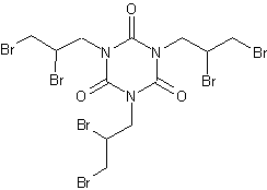 三(2,3-二溴丙基)异氰尿酸酯结构式