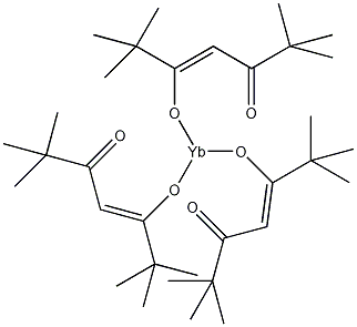 三(2,2,6,6-四甲基-3,5-庚二酮酸)镱结构式