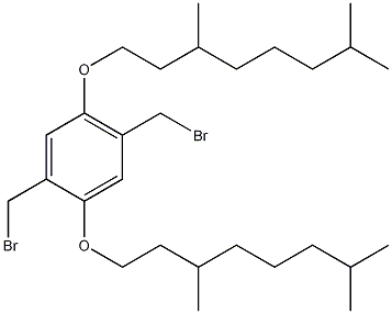 2,5-双(溴甲基)-1,4-双(3',7'-二甲基辛氧基)苯结构式
