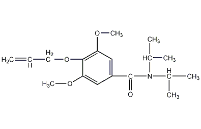 3,5-二甲氧基-N,N-二异丙基-4-(2-丙烯氧基)苯甲酰胺结构式