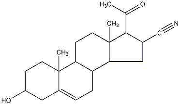 5-孕烷-3β-醇-20-酮-16α-腈结构式