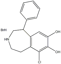 (±)-6-氯-7,8-二羟基-1-苯基-2,3,4,5-四氢-1H-3-苯骈吖庚因氢溴酸盐结构式