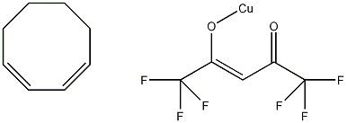 六氟-2,4-戊二酸铜-环辛二烯复合物结构式
