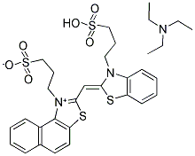 氢氧化1-(3-硫代丙基)-2-{[3-(3-硫代丙基)-2(3H)-苯并噻唑亚基]甲基}萘并[1,2-d]噻唑鎓内盐,三乙基铵盐结构式