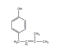 4-(3-甲基-2-丁烯基)苯酚结构式
