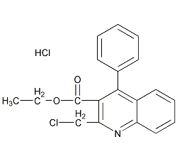2-(氯甲基)-4-苯基喹啉-3-甲酸乙酯结构式