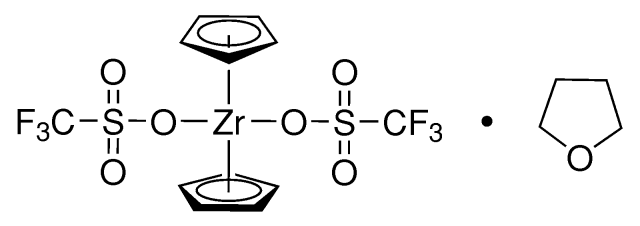 二茂锆双(三氟甲烷磺酸基)四氢呋喃加合物结构式