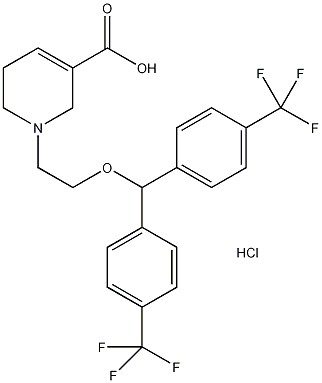 1-[2-双[4-(三氟甲基)苯基]甲氧基]乙基]-1,2,5,6-四氢吡啶-3-羧酸盐酸盐结构式