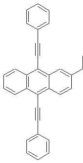 9,10-双(苯乙炔基)-2-乙蒽结构式