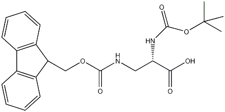 Nα-叔丁氧羰基-Nβ-芴甲氧羰基-L-2,3-二氨基丙酸结构式