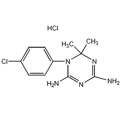 1-(4-氯代苯) - 6,6-二甲基-1,3,5-三氮-2,4二胺盐酸盐结构式
