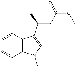 (3S)-(+)-3-(1-甲基铟醇-3-基)丁酸甲酯结构式