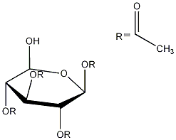 1,2,3,4-四-O-乙酰基-β-D-葡萄吡喃糖结构式