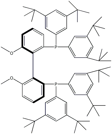 (S)-(-)-2,2'-双[二(3,5-二叔丁基苯)膦基聚]-6,6'-二甲氧基-1,1'-联苯基结构式