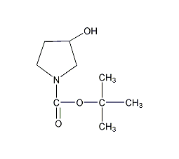 (S)-1-N-叔丁氧羰基-3-羟基吡咯烷结构式