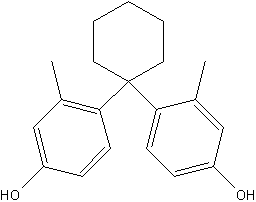 4,4´-环亚己基双(3-甲基苯酚)结构式
