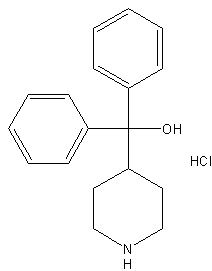 α,α-二苯基-4-哌啶甲醇盐酸盐结构式