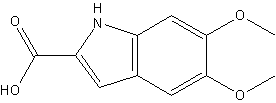 5,6-二甲氧基吲哚-2-甲酸结构式