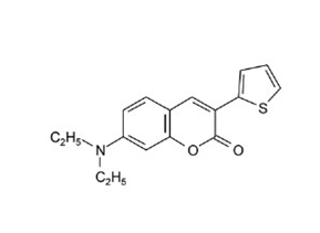 7-二乙胺基-3-噻吩-2-基-色烯-2-酮结构式
