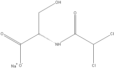 N-二氯乙酰基-L-丝氨酸钠盐结构式