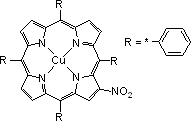 2-硝基-5,10,15,20-四苯基-21H,23H-卟吩铜(II)结构式