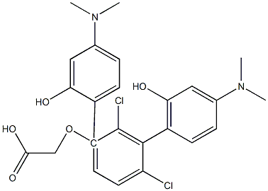 二氢氧化1,3-二[4-(二甲氨基)-2-羟基苯基]-2,4-二羟基环丁烯二鎓二(内盐)结构式
