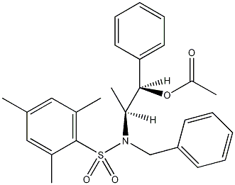 (1R,2S)-2-[N-苯基-N-三甲基苯磺酰胺]-1-丁酸-3-苯丙基醋酸酯结构式