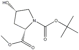 N-叔丁氧羰基-顺式-4-羟基-L-脯氨酸甲酯结构式